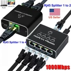 RJ45 Gigabit Ethernet Splitter 1000Mbps LAN Network Internet 1 to 4 Out Adapter