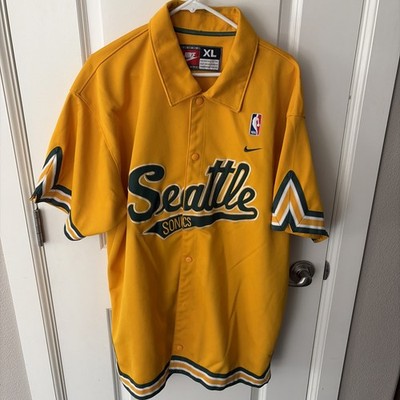 Nike NBA Seattle Super-Sonics Shooting Shirt Warm-Up Button Down 71 XL