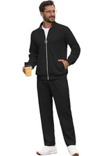 Mens 2 Piece Sweatsuits for Men Full Zip Casual Track Suits Athletic Jogging ...