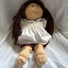 Cabbage Patch Kids Cloth Girl Doll Brown Yarn Hair Signed Xavier Roberts Outfit