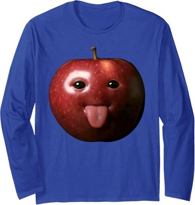 Funny Silly AI Apple Gen Z Meme BrainRot Humor Long Sleeve T-Shirt