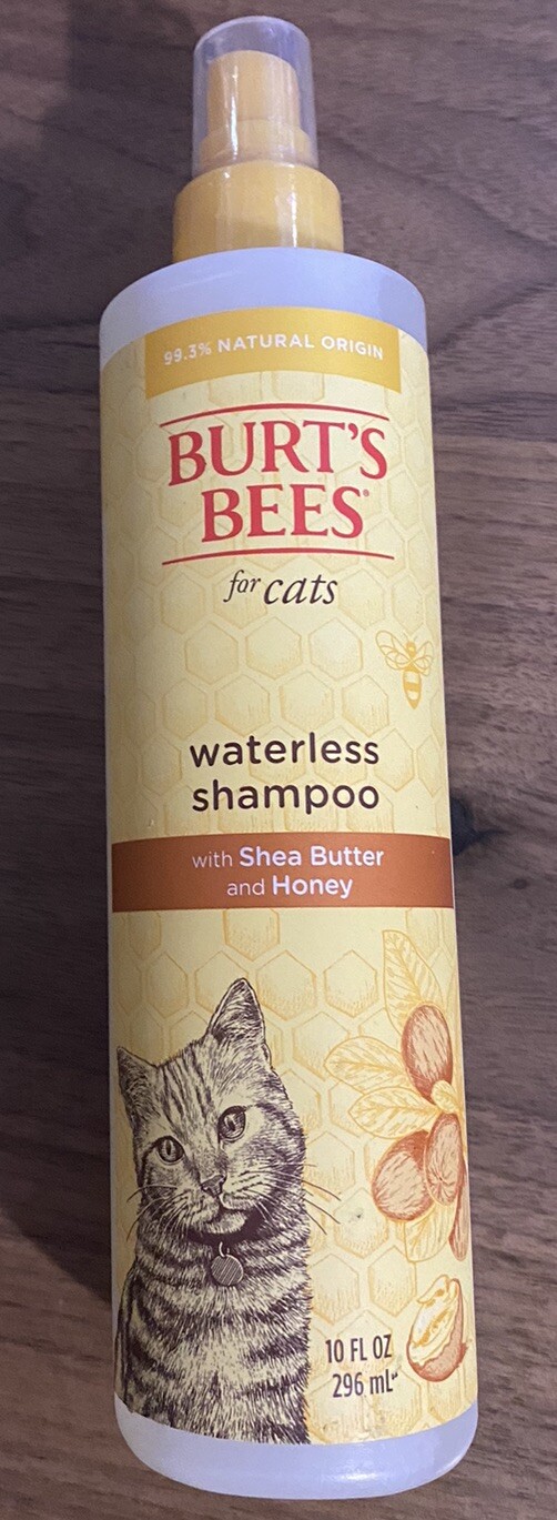 Burts Waterless Shampoo For Cats, W/ Shea Butter & Honey, 10 fl oz (296 ml)