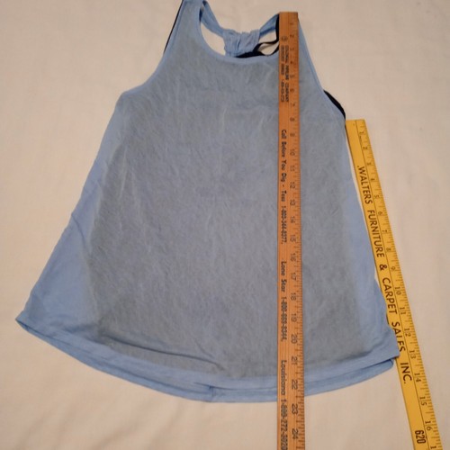 All in Motion Girls Tank Top Size L (10/12) Blue Chiffon Overlay Tank Casual EUC - Picture 4 of 9