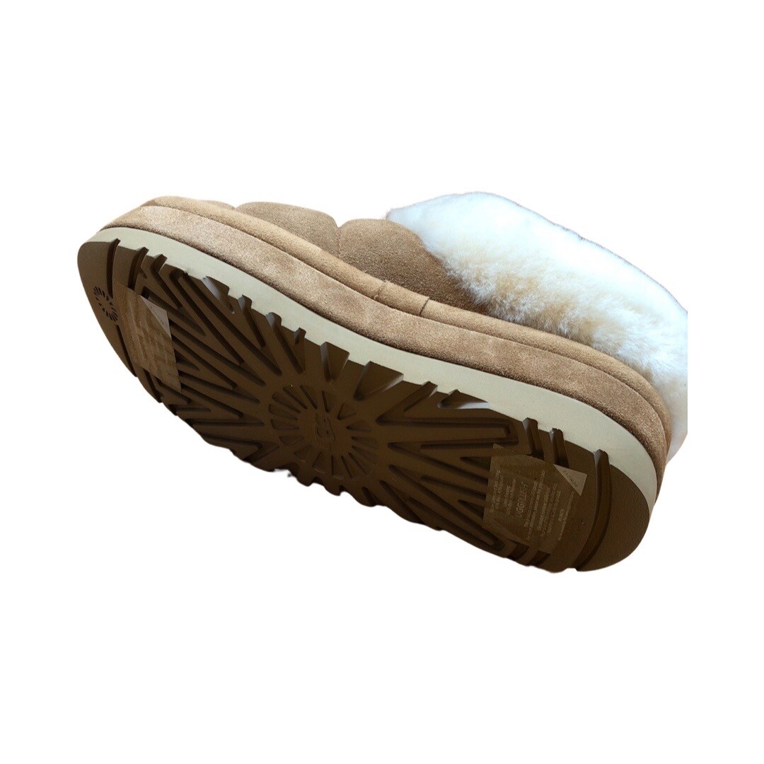 UGG Women's Tazzlita Suede Platform Slippers Chestnut Black UGG Women's Tazzlita Suede Platform Slippers Chestnut Black
