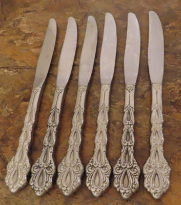 Oneida Chandelier Set of 6 Dinner Knives Community Stainless Flatware Lot A