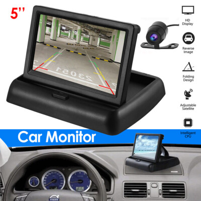 5'' Foldable Car Monitor Rear View Backup Camera HD Parking System Car Monitor