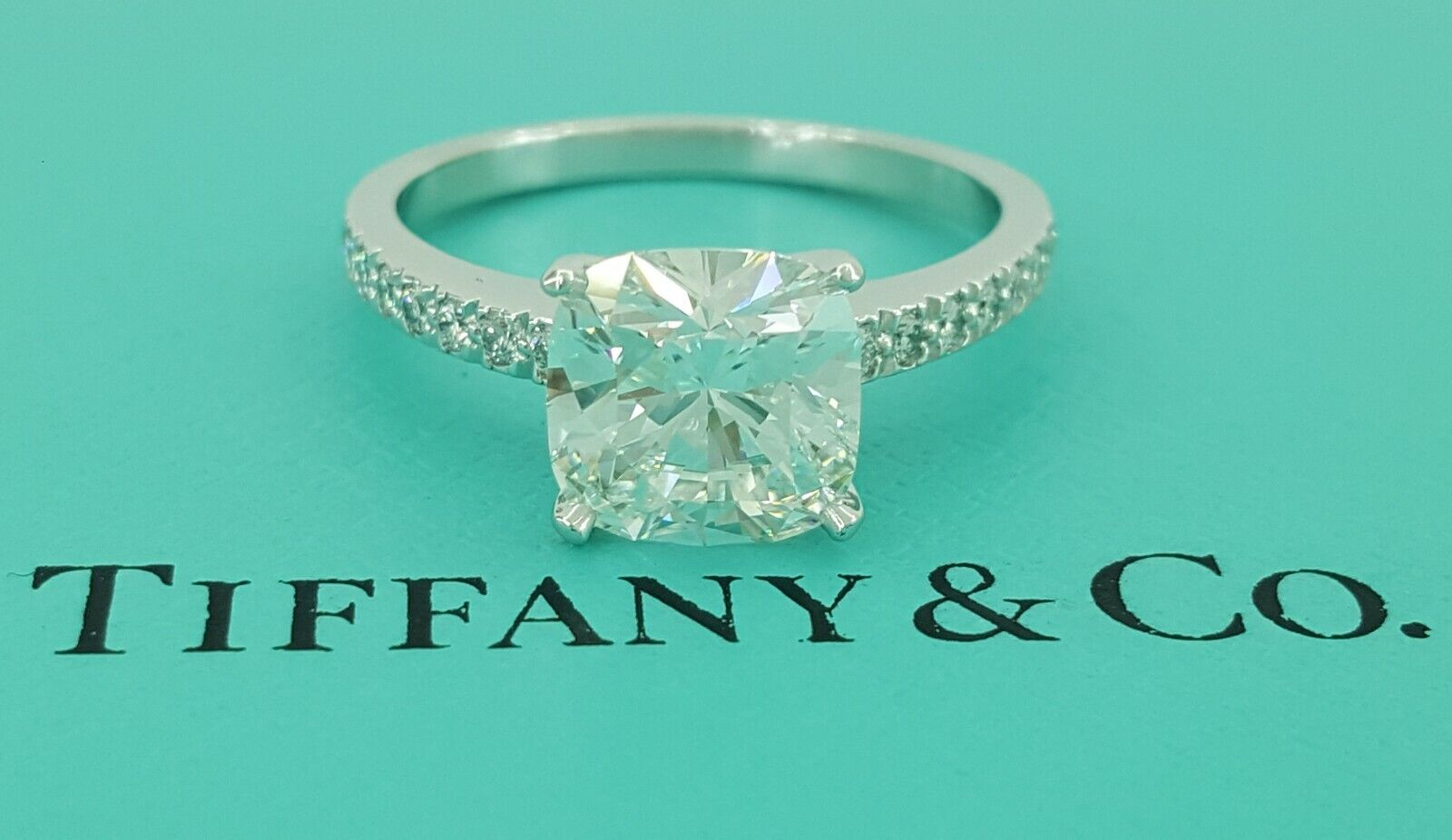 Tiffany & Co Novo Cushion 2.17 ct Diamond Platinum Engagement Ring  G/VVS1 $72K