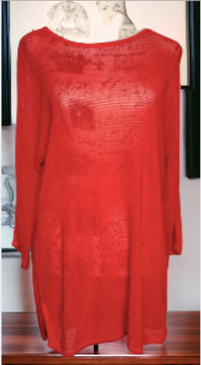 Chico's Travelers Coral Pink Crochet Loose Knit Sweater Top Size 2, Large, 12/14