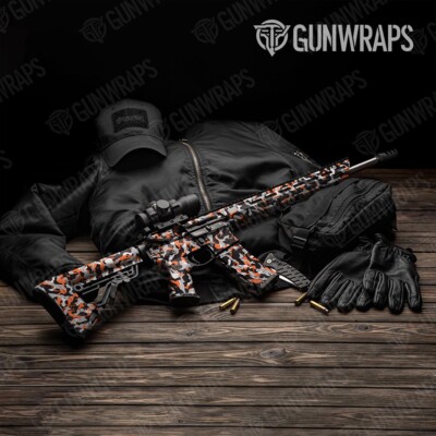 GunWraps Ragged Orange Tiger Camo Premium AR-15 Vinyl Gun Wrap Skin ...