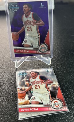 2023-24 Bowman U Chrome Devin Royal OSU Purple Mini Diamonds 85/399 + Base
