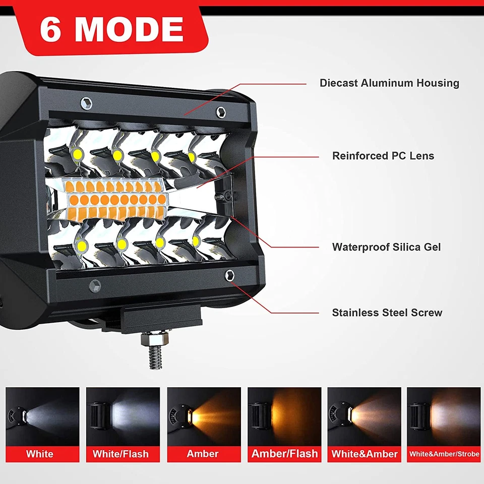 Roof 52'' IN CURVED LED Light Bar Spot Flood Combo Driving Offroad For Truck SUV Foto 4 de 4