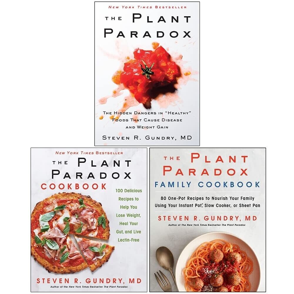 The Plant Paradox Dr. Steven R Gundry 3 Books Collection Set Hardcover NEW