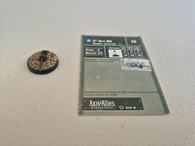 Axis and Allies Base II American 3'' Gun M5 19/45 with Card