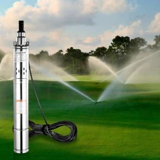 Deep Well Submersible Pump Stainless Steel Water Pump 1HP 16GPM 164 ft