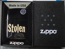 Zippo June 2015 "Stolen" Ebony Gloss finish  28834 in original box with tags