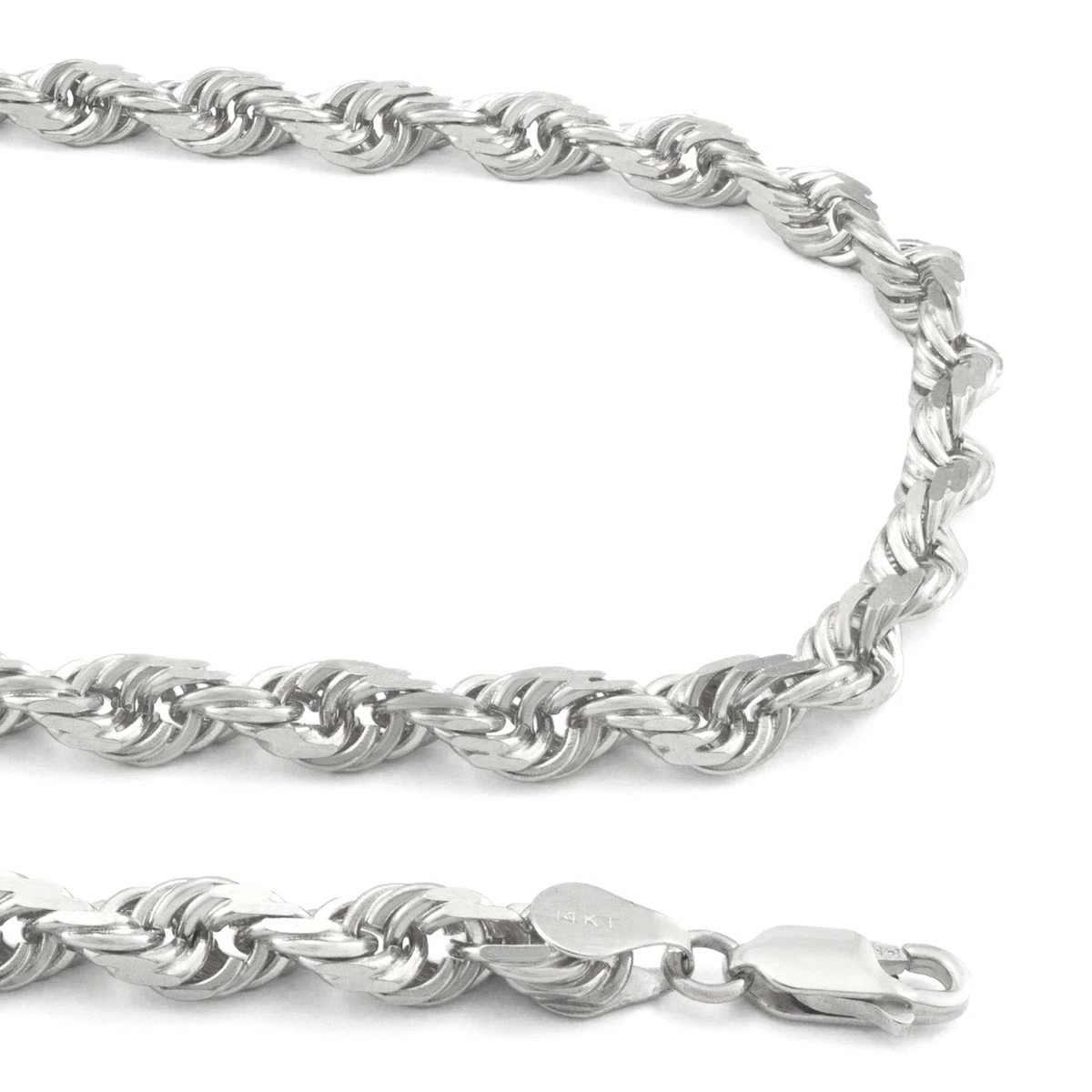 6mm white 2024 gold rope chain