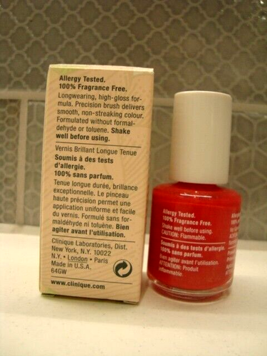 NEW AUTH CLINIQUE GLOSSWEAR NAIL ENAMEL 13 WILD DELIGHT varnish 15ML RARE BOXED - Picture 3 of 5