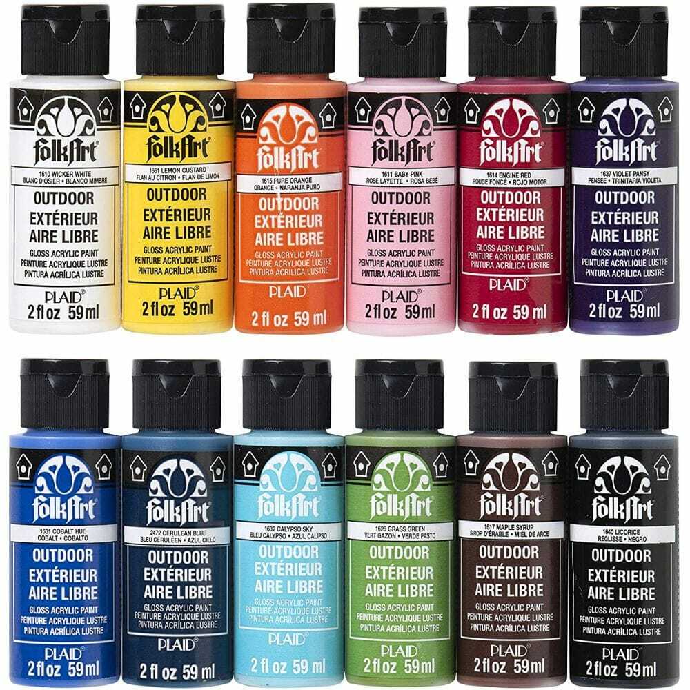 OUTDOOR acrylic paint Folkart - 2oz 59ml Perfect for painting pebbles +  rocks