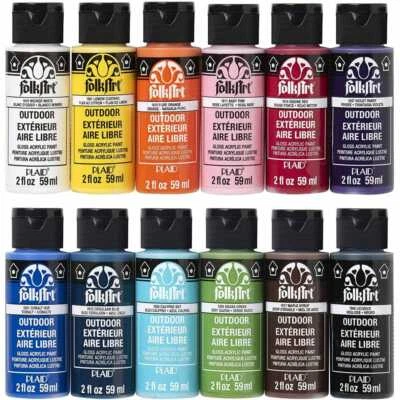 OUTDOOR acrylic paint Folkart - 2oz 59ml Perfect for painting pebbles + rocks