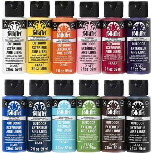 OUTDOOR acrylic paint Folkart -  2oz 59ml  Perfect for painting pebbles + rocks - Afbeelding 1 van 42