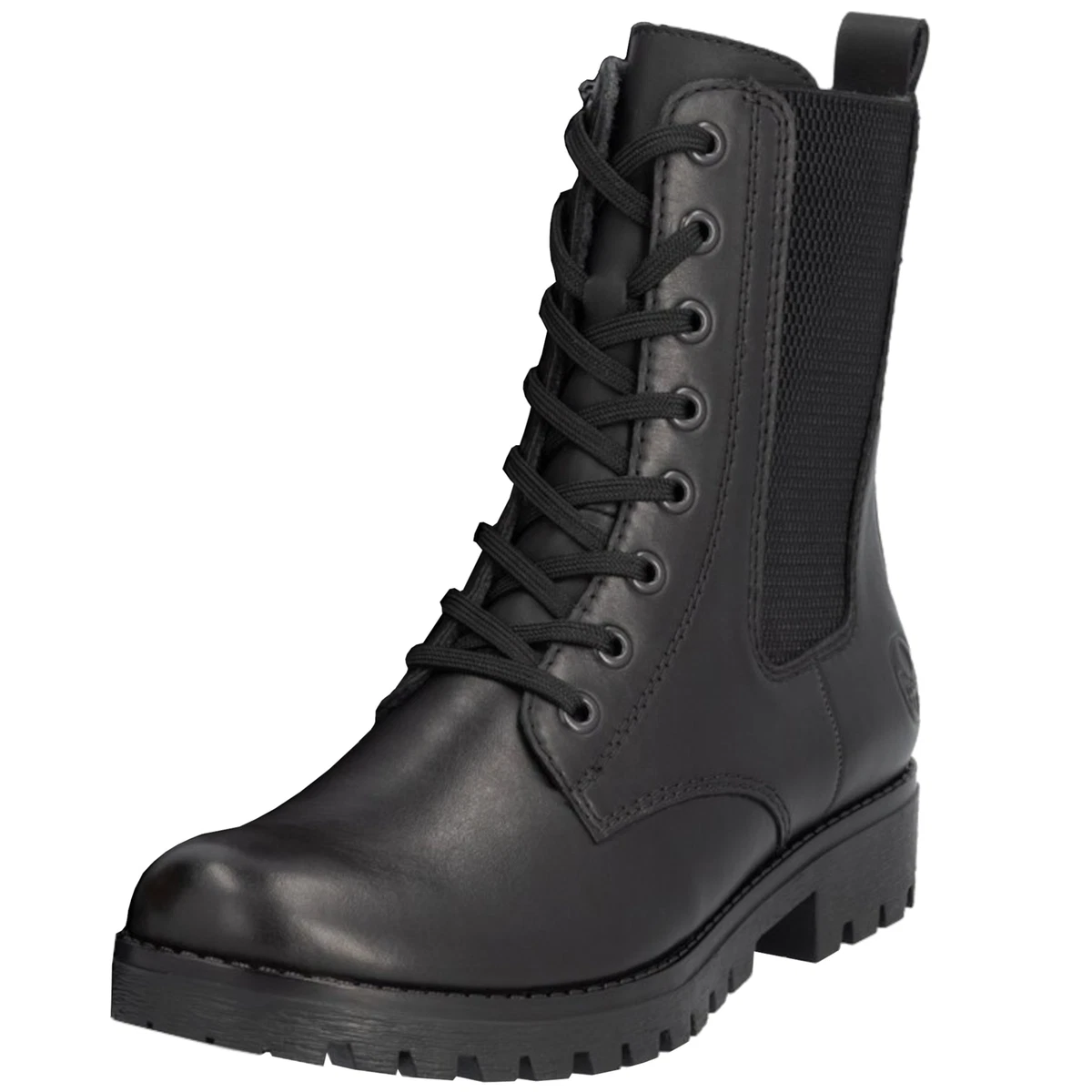 Rieker Stivaletti Donna Modello 77041 - Ecopelle Nera, Tacco Piatto 2,7 Cm, Cerniera, Plantare Estraibile - 4
