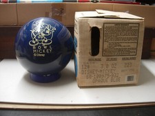 NIB 12 DISNEY BOWL MICKEY Bowling Ball USA Brunswick 1990 OPAQUE BLUE Polyester