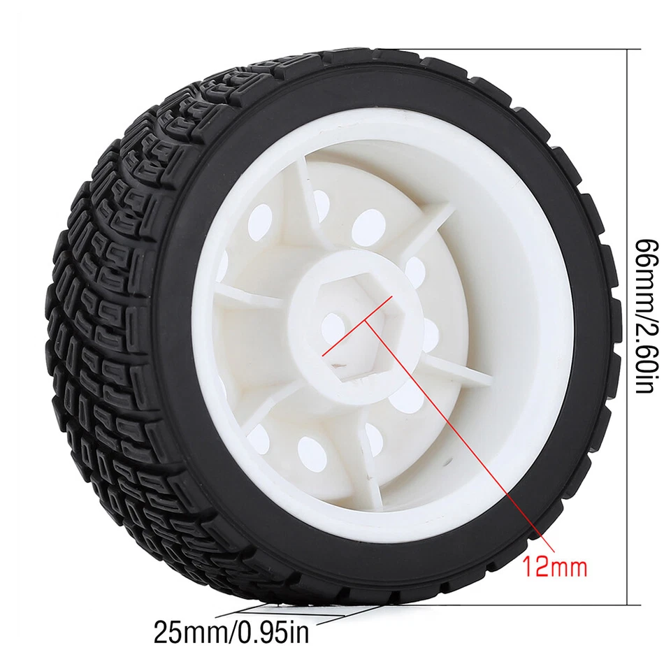 Austar 12mm Hex 67mm Rubber Tires Wheel for 1/10 Rolly WLtoys 1/14 144001 RC Car - Image 3 of 4