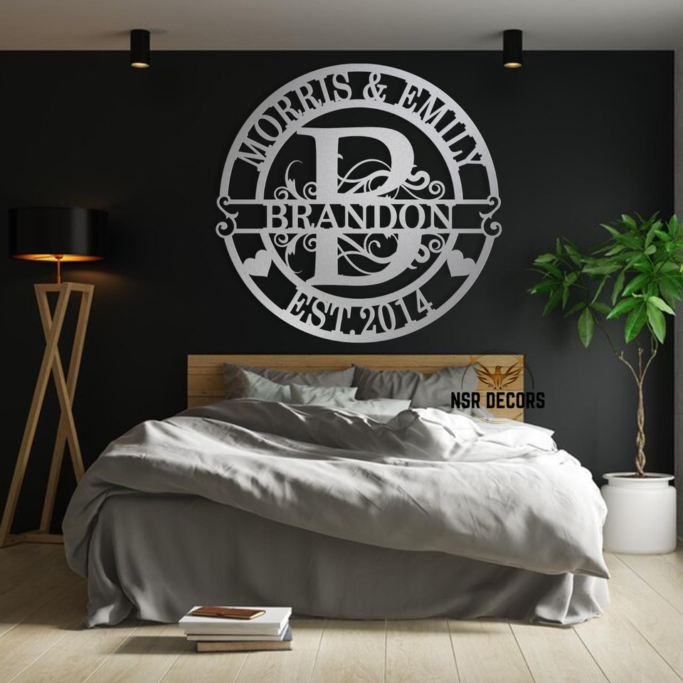 Personalized Family Name Metal Signs, Monogram Wall Decor, Custom Last ...