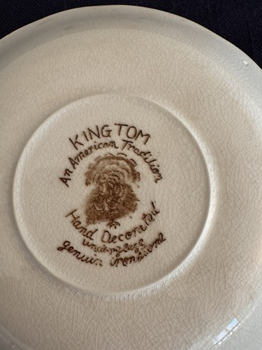 King Tom An American Tradition Turkey Saucer 6 Inch Hand Decorated - Picture 4 of 7