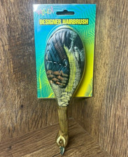 Wild Lacquer Painted Parrot and Duck Designer Hairbrush NEW