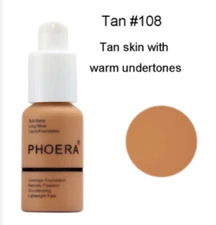 PHOERA Face Liquid Foundation Matte Foundation 62g Concealer Oil-control #108
