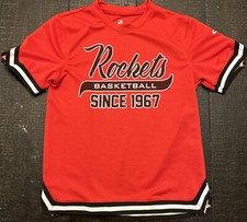 NBA U Youth X-Large (18-20) Rockets Red Jersey Old School Basketball Logo Look