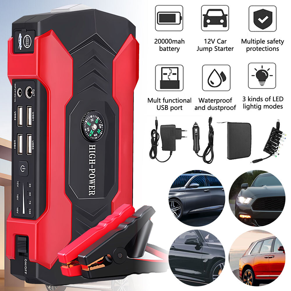 90,000mAh 12V Emergency Car Jump Starter & Power Bank USA