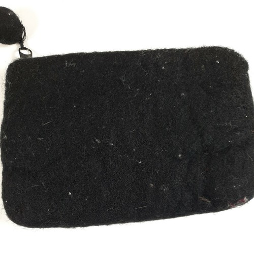 Rising Tide Clutch Bag Floral 100% Wool Felted Cotton Lined Made in Nepal - Bild 4 von 11