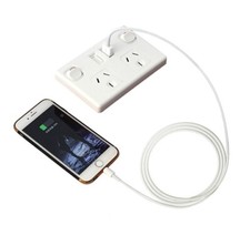 Single Pole Dual 240V PowerPoint With Double USB Charger 5V 10A