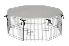 Silver Waterproof Sunproof Cover for 8-Panel 24" Pet Playpen, 210D Oxford