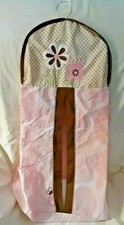 Tiddliwinks Baby Crib Nursery Diaper Stacker Pink Flowers Brown Ladybugs