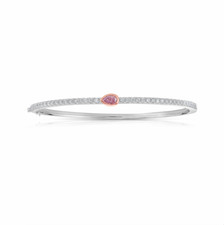 0.33ct Fancy Light Pink & White Round Lab Grown Diamond Tennis Bangle Bracelet