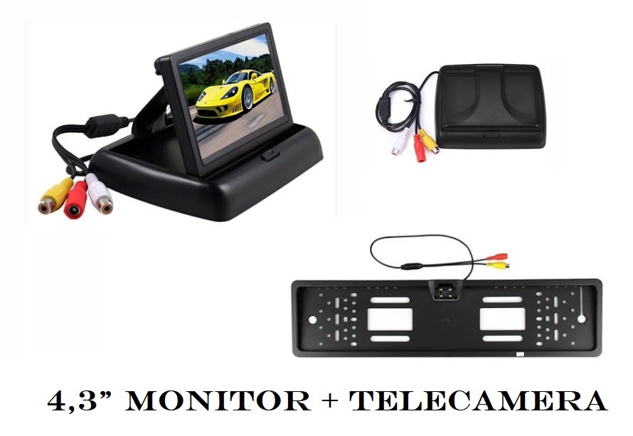 Portatarga Con Telecamera Retromarcia 170° IP68 – Visione Notturna IR E Trasmissione Wireless 2.4GHz Per Auto E Camion