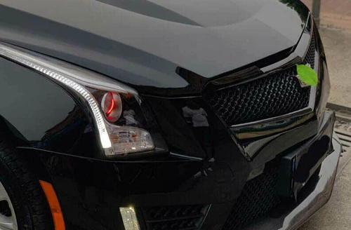 Parrilla de malla de parachoques superior delantero pintura negra para Cadillac ATS-V 2013~2019 - Imagen 6 de 14