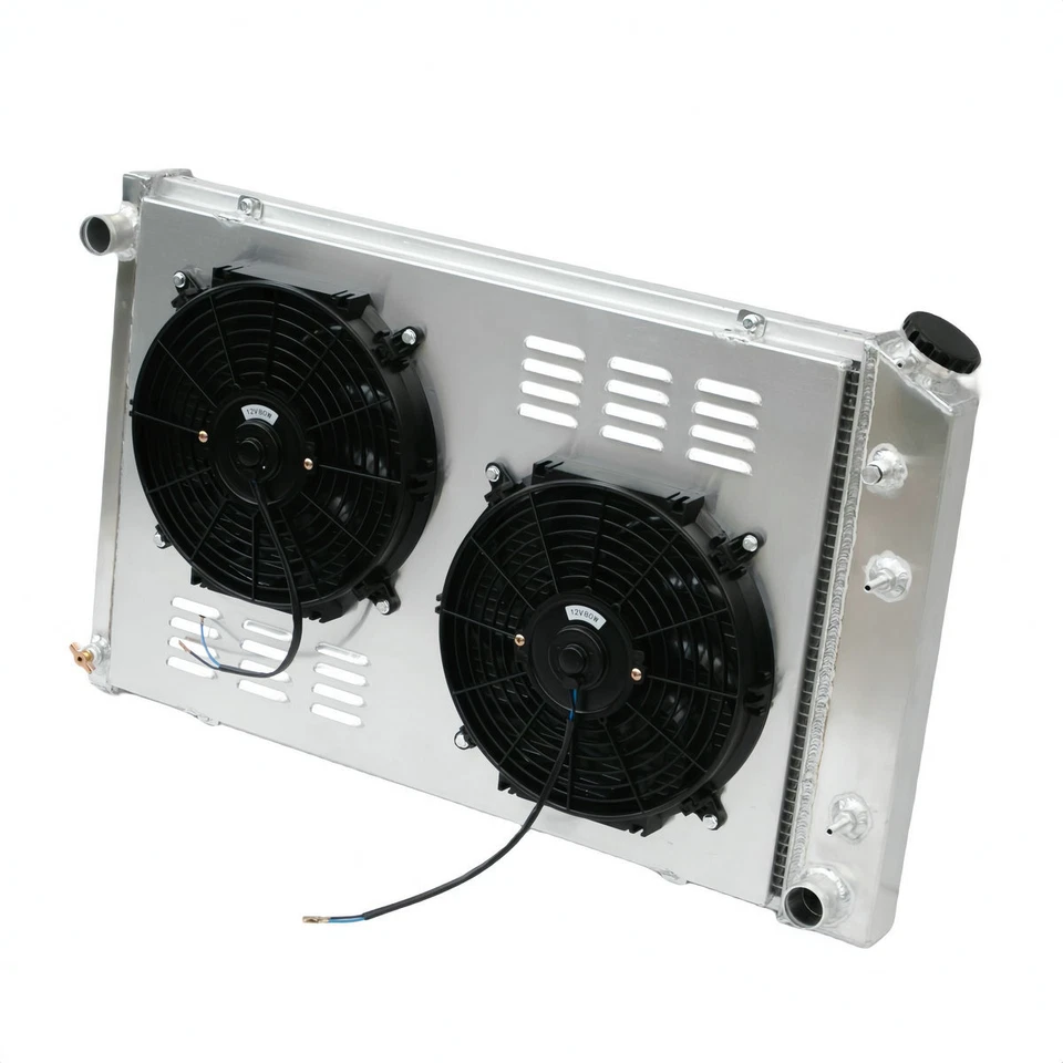 4Row Radiator&Shroud+Fan For 1973-1987 Chevy C10 C20 C30 K10 K20&GMC C2500 Truck Foto 2 de 4