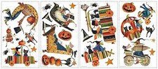 20 Halloween Witch Pumpkin Cat Peel Stick Wall Applique Reusable Sticker Decal