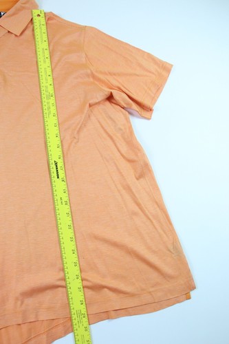 Polo Saks Fifth Avenue XL naranja para hombre mezcla de algodón manga corta a rayas - Imagen 4 de 6