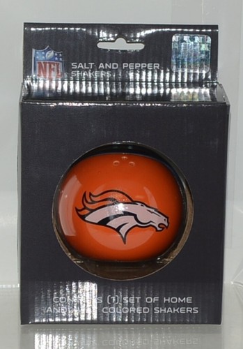 NFL Licensed Boelter Brands LLC Denver Broncos Salt Pepper Shakers - Foto 1 di 6