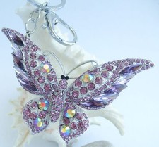 Charming Insect Butterfly Keychain Pendant Rhinestone Crystal K04538