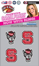 Fan-A-Peel NC State Waterless Peel and Stick Temporary Tattoos, Glitter