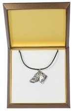 Dachshund Rough Hair, Dackel, Teckel I - Dog Collar In Gift Box, Silver Plated