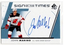 2022 2022-23 SP Authentic Sign of the Times SOTTJO John Marino New Jersey Devils