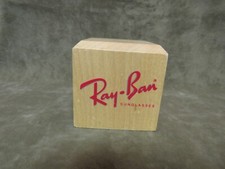 Vintage Ray-Ban Sunglasses Advertising Smaller Size Square Wood Display Block 1