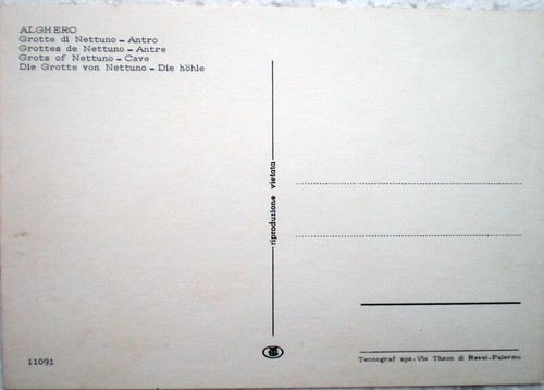 1970 Tarjeta Postal Cerdeña Cuevas de Alghero De Neptuno Antro - Imagen 2 de 2
